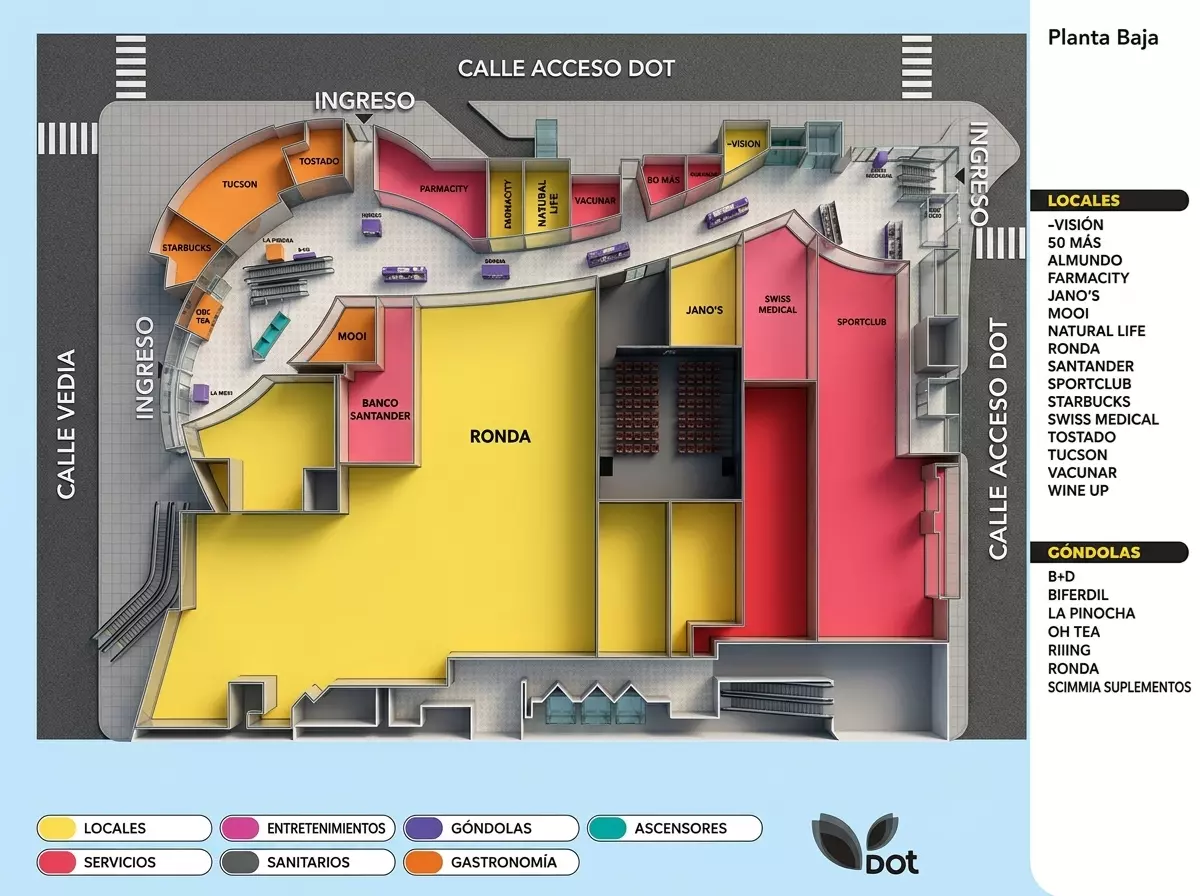 Mapa interno de Planta Baja de Dot Shopping
