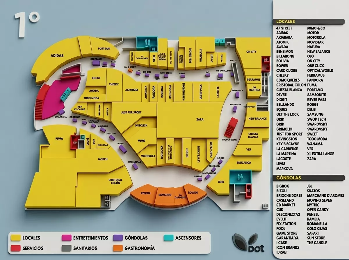 Mapa interno de Primer Piso de Dot Shopping