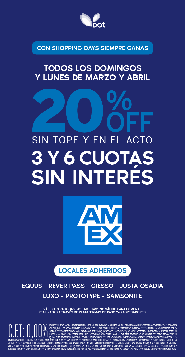 Promoción American Express en Dot